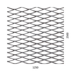Ťahokov Fe kosoštvorcové oko: 42x12mm, mostík: 3mm (1250x2500x2mm) Ťahokov Fe kosoštvorcové oko: 42x12mm, mostík: 3mm (1250x2500x2mm)